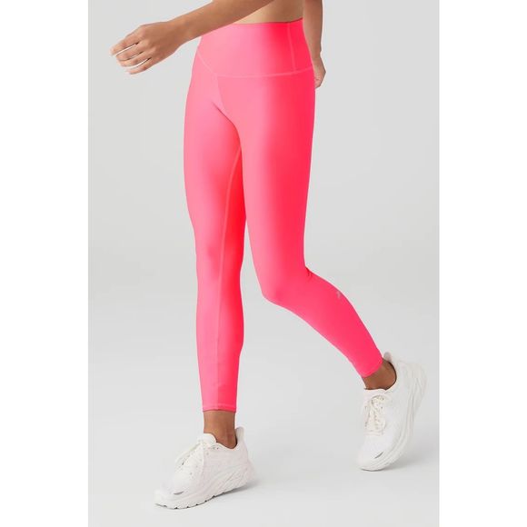 Alo Yoga Pants - ALO 7/8 High-Waist Airlift Leggings in Fluorescent Pink Coral